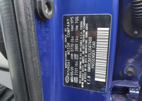 2020 Hyundai Venue Sel from USA, damaged, VIN KMHRC8A35LU047488